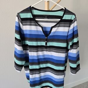Croft & Barrow Multicolor Striped Long Sleeve Tee